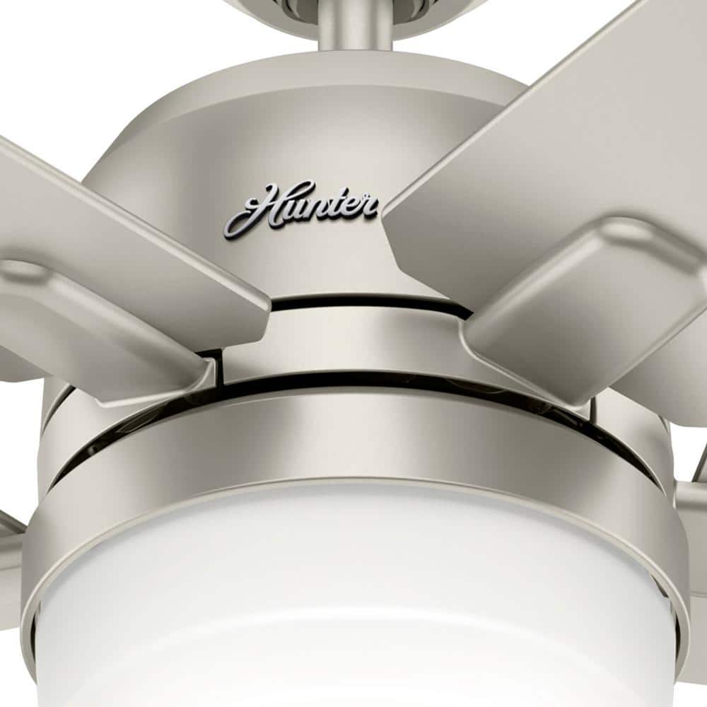 52" Matte Nickel Smart Ceiling Fan with LED Light and Remote