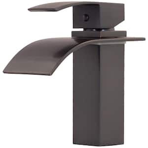 Remi Single Hole Single-Handle Lav Bathroom Faucet with Waterfall Spout in Oil Rubbed Bronze