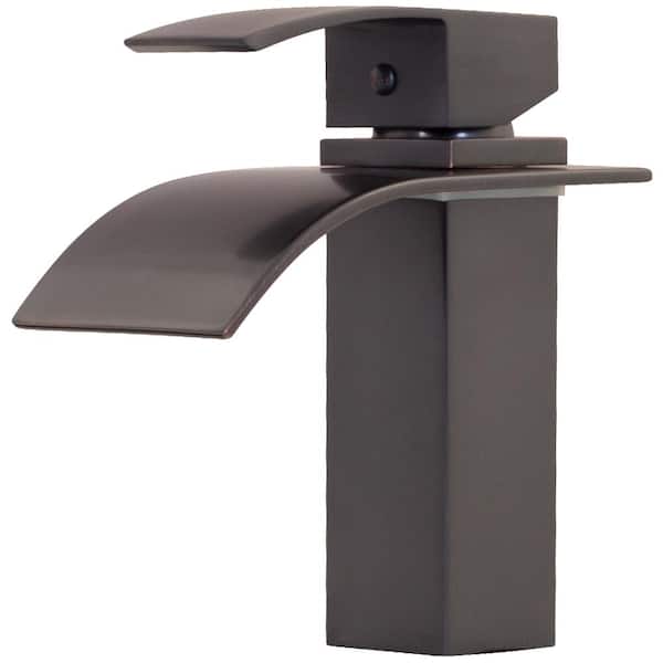 Novatto Remi Single Hole Single-Handle Lav Bathroom Faucet with Waterfall Spout in Oil Rubbed Bronze