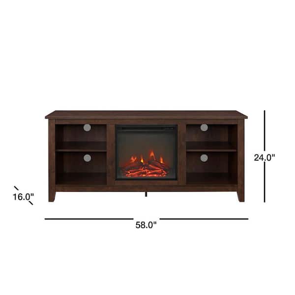Details about   Essential 58 Inch TV Stand Traditional Brown 