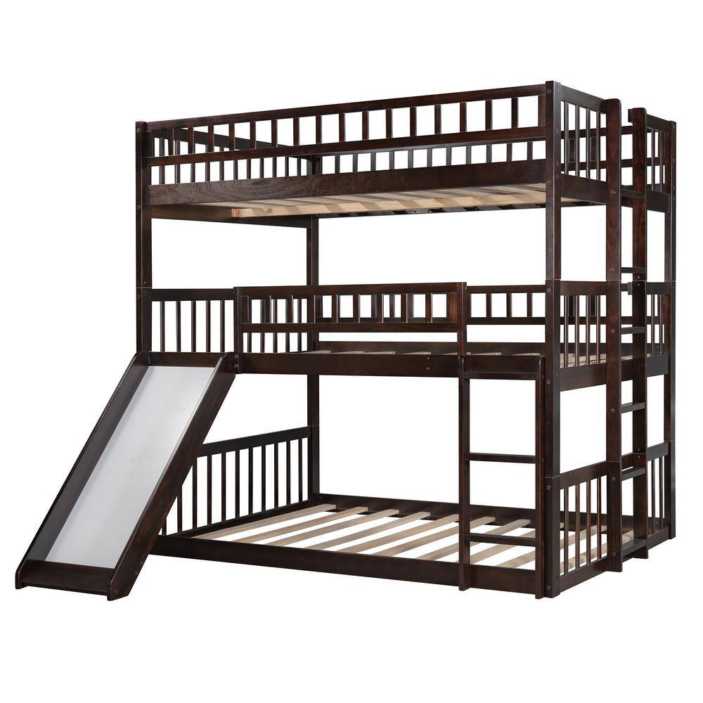 Qualler Espresso Full-Over-Full-Over-Full Size Separable Triple Bed ...