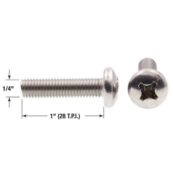 Prime-Line 1/4 in. 28 x 1 in. Phillips Pan Head Grade 18 to 8