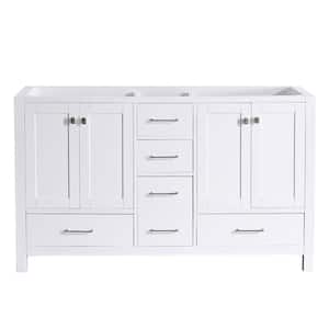 21.8 in. W x 60 in. D x 34.5 in. H Modern Freestanding Bath Vanity Cabinet without Top in White