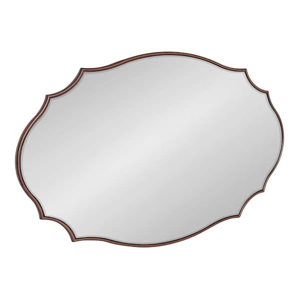 Kate and Laurel Leanna 36 in. x 24 in. Classic Oval Framed Bronze Wall Accent Mirror