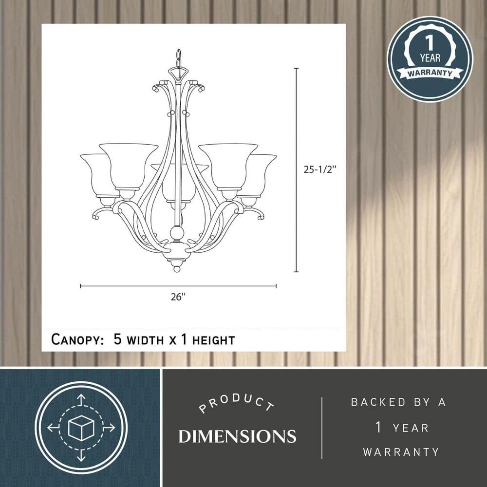 Monrovia Royal Bronze Traditional 5-Light Chandelier