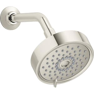 Purist 3-Spray Patterns 5.5 in. Single 1.75 GPM Wall Mount Fixed Shower Head in Vibrant Polished Nickel