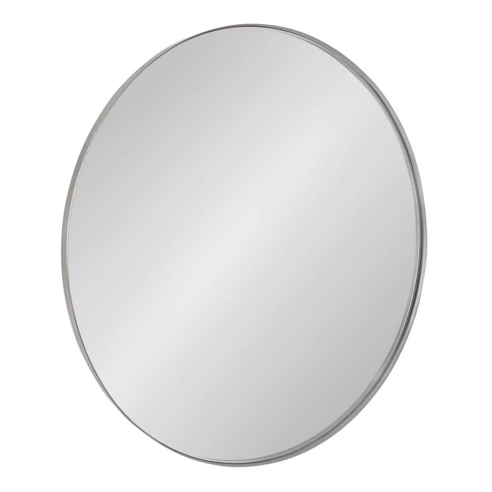 Kate and Laurel Rollo 23 in. x 23 in. Classic Round Framed Silver