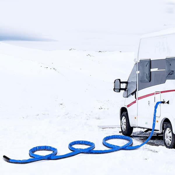 25 ft. Heated Water Hose for RV, Heated Drinking Water Hose with Corrugated Cover Antifreeze to -45°F, Self-regulating