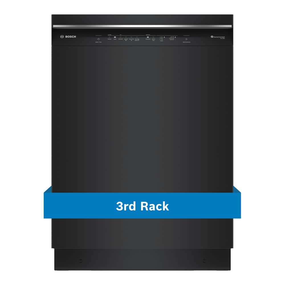 300 Series 24 in. Black Front Control Tall Tub Dishwasher with Stainless Steel Tub and 3rd Rack, 46 dBA