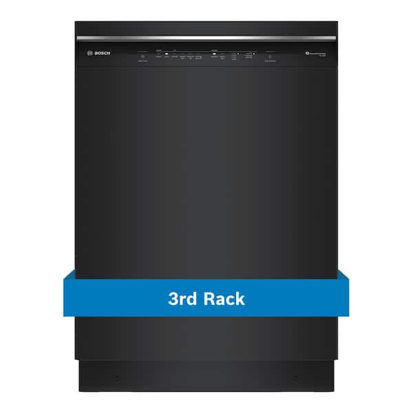 Bosch 300 Series 24 in. Black Front Control Tall Tub Dishwasher with Stainless Steel Tub and 3rd Rack, 46 dBA