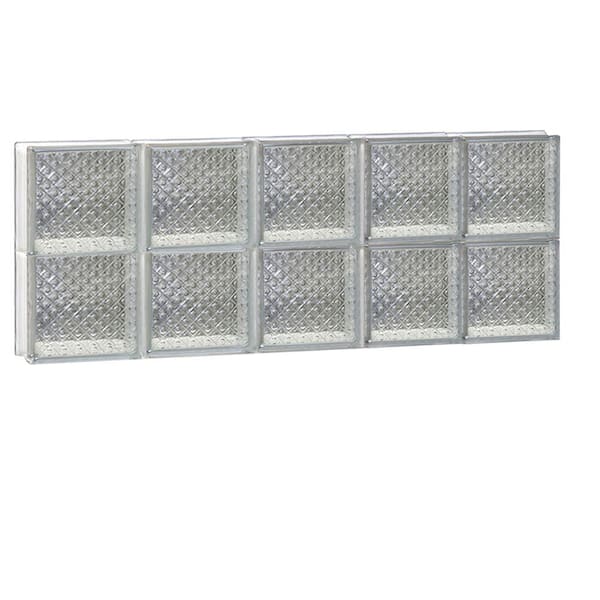 Clearly Secure 38.75 in. x 15.5 in. x 3.125 in. Frameless Diamond Pattern Non-Vented Glass Block Window