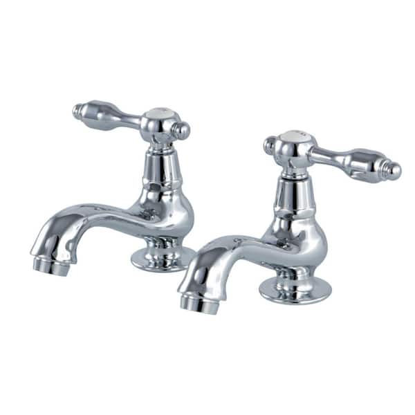 Kingston Brass Tudor Old-Fashion Basin Tap 4 in. Centerset 2-Handle Bathroom Faucet in Chrome