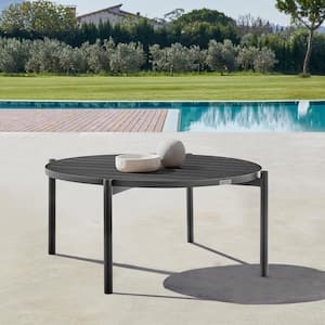 Tiffany Black Round Aluminum Outdoor Coffee Table