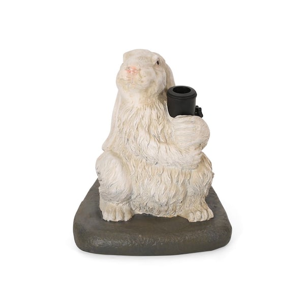 BANSA ROSE 13.5 in. Patio Umbrella Base in White with Rabbit Shape