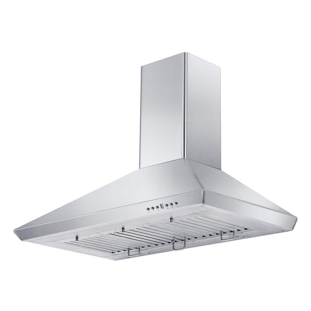 36" Stainless Steel Convertible Wall Mount Range Hood with Charcoal Filter