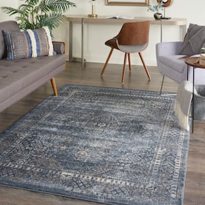 Malta Navy 4 ft. x 6 ft.  Traditional Persian Area Rug