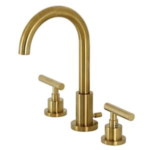 Manhattan 8 in. Widespread 2-Handle Bathroom Faucet in Brushed Brass