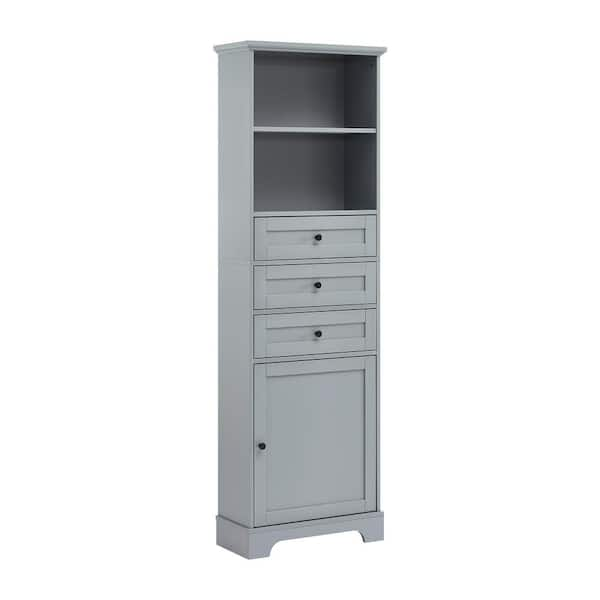 22 in. W x 10.03 in. D x 68.3 in. H Gray Modern Style Bathroom ...