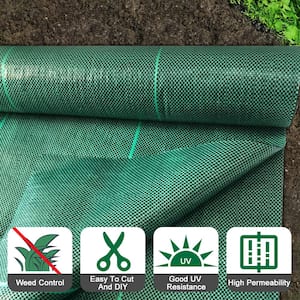 6 ft. x 100 ft. Garden Weed Barrier Fabric Weed Mat Landscape Fabric Green and Black