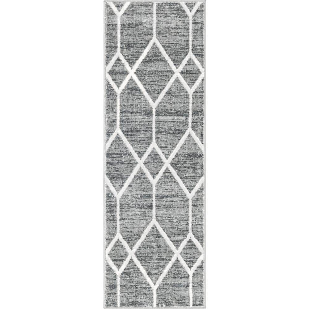 Matrix Trellis Deco Gray 3 ft. x 10 ft. Runner Rug price history on PriceWatchPro