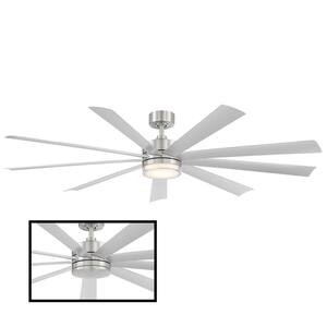 Wynd XL 72 in. 3000K Integrated LED Indoor/Outdoor Stainless Steel Smart Ceiling Fan with Light Kit and Remote