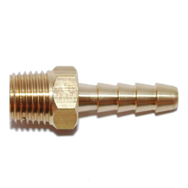 Attwood Universal Straight Brass Adapter - 1/4 in. Male NPT x 3/8 in. Barb