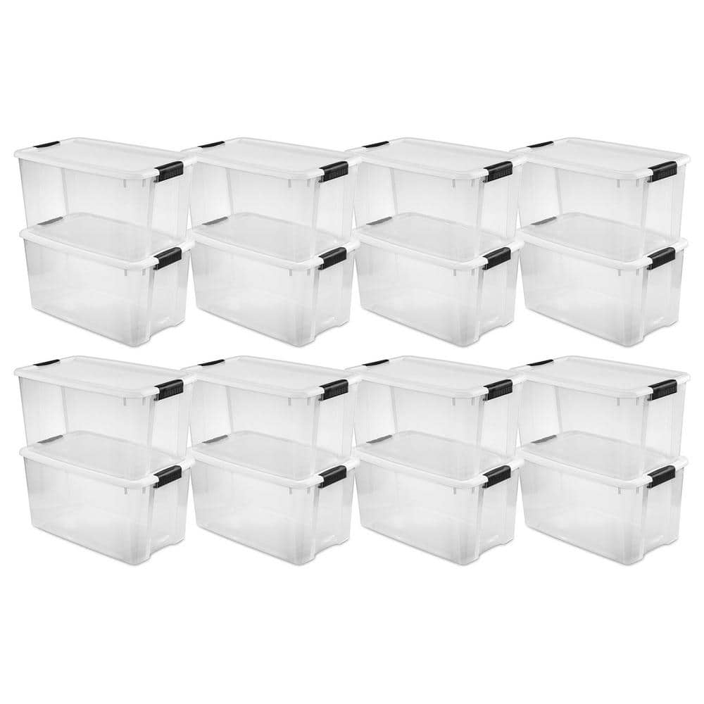 70 qt. XL Plastic Stacking Storage Container Boxes in Clear, 16 Pack price history on PriceWatchPro
