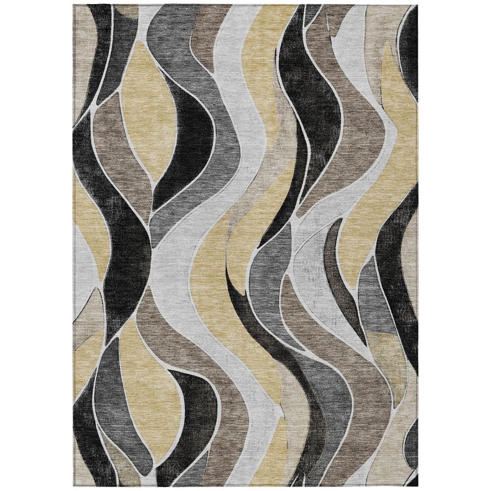 Chantille Machine Washable Indoor/Outdoor Abstract ACN2976 Black 9 ft. x 12 ft. Area Rug price history on PriceWatchPro