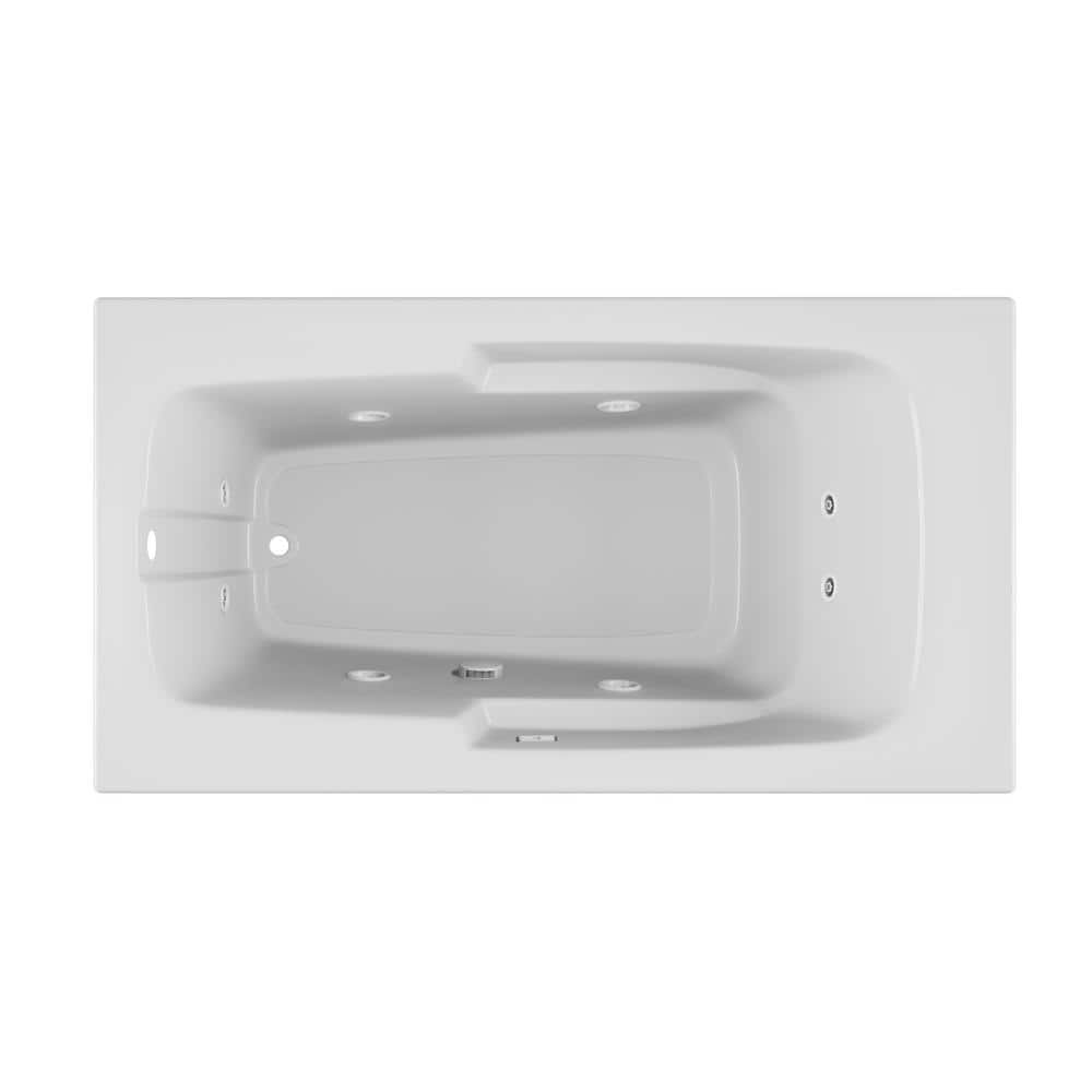 Cetra 60 in. x 32 in. Rectangular Whirlpool Bathtub with Left Drain in White -  JACUZZI, NG12959