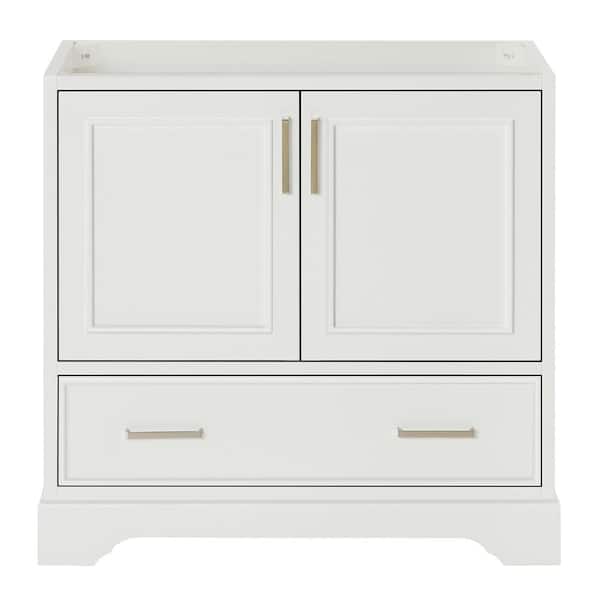 ARIEL Stafford 36.75 in. W x 21.5 in. D x 34.5 in. H Bath Vanity Cabinet without Top in White