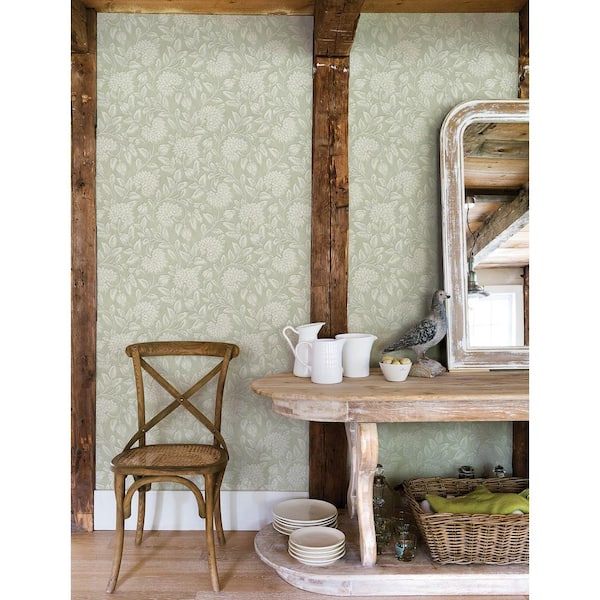 Vadouvan Sage Green Pre-Pasted Non-Woven Wallpaper Sample