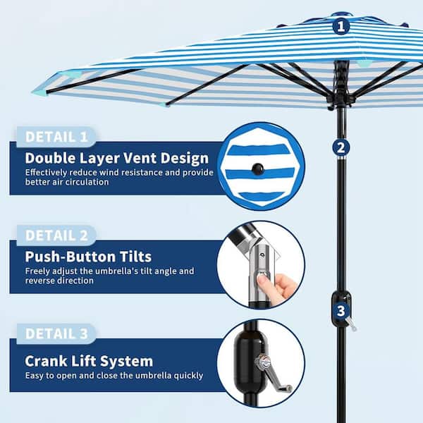 improvements 9' double-layer printed patio umbrella with base PURPLE LEAF Cantilever X 12' Large Double Top, Beige The wavy Better Homes & Gardens 9'