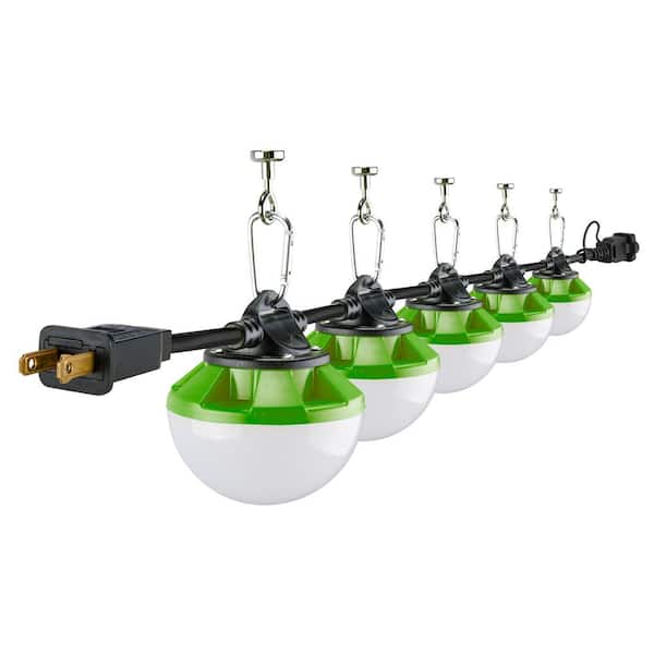 PowerSmith 50 ft. 7,500 Lumen 5-Head Linkable LED String Lights
