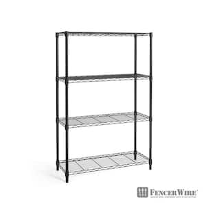 Black 4-Tier Adjustable Height Wire Shelving Unit, Garage Shelving Storage Organizer (36 in. W x 54 in. H x 14 in. D)