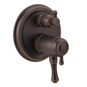 2-Handle Wall-Mount Valve Trim Kit with 6-Setting Integrated Diverter in Venetian Bronze (Valve Not Included)