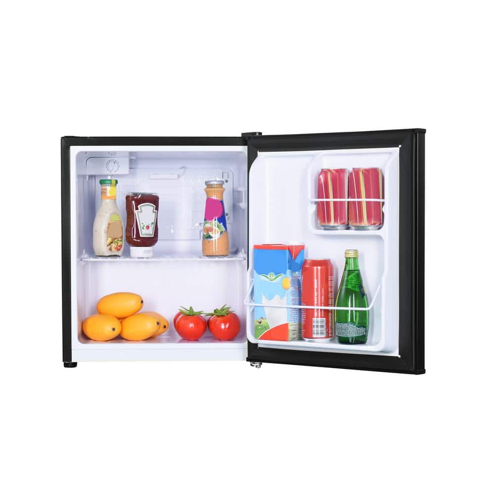 Black Compact Energy Star Mini Fridge with Reversible Door