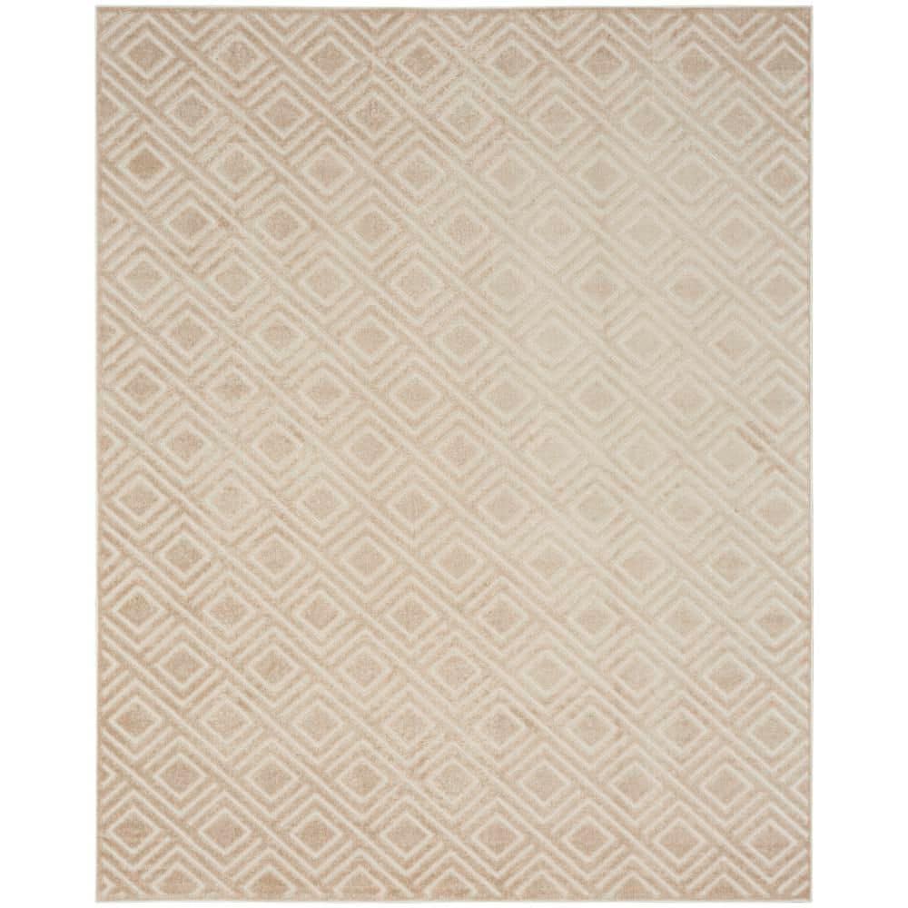 Nourison Casual Beige 8 ft. x 10 ft. Checker Contemporary Area Rug ...