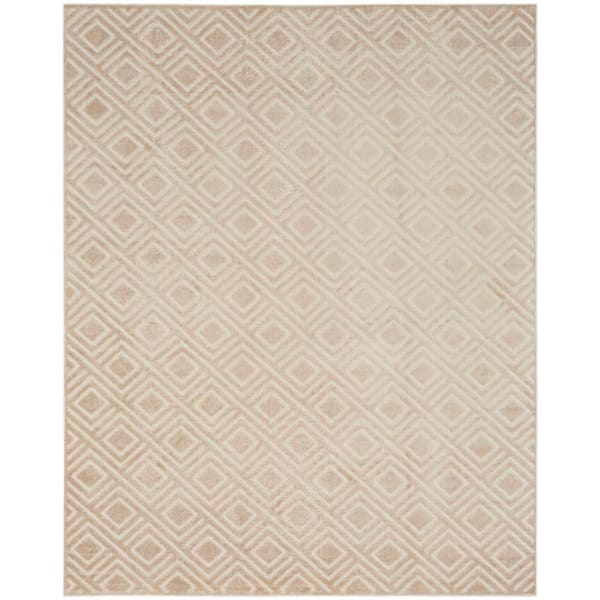Nourison Casual Beige 8 ft. x 10 ft. Checker Contemporary Area Rug