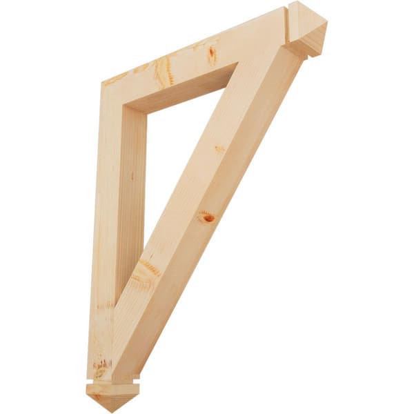 Ekena Millwork 3.5 in. x 38 in. x 30 in. Douglas Fir Traditional Arts and Crafts Smooth Bracket