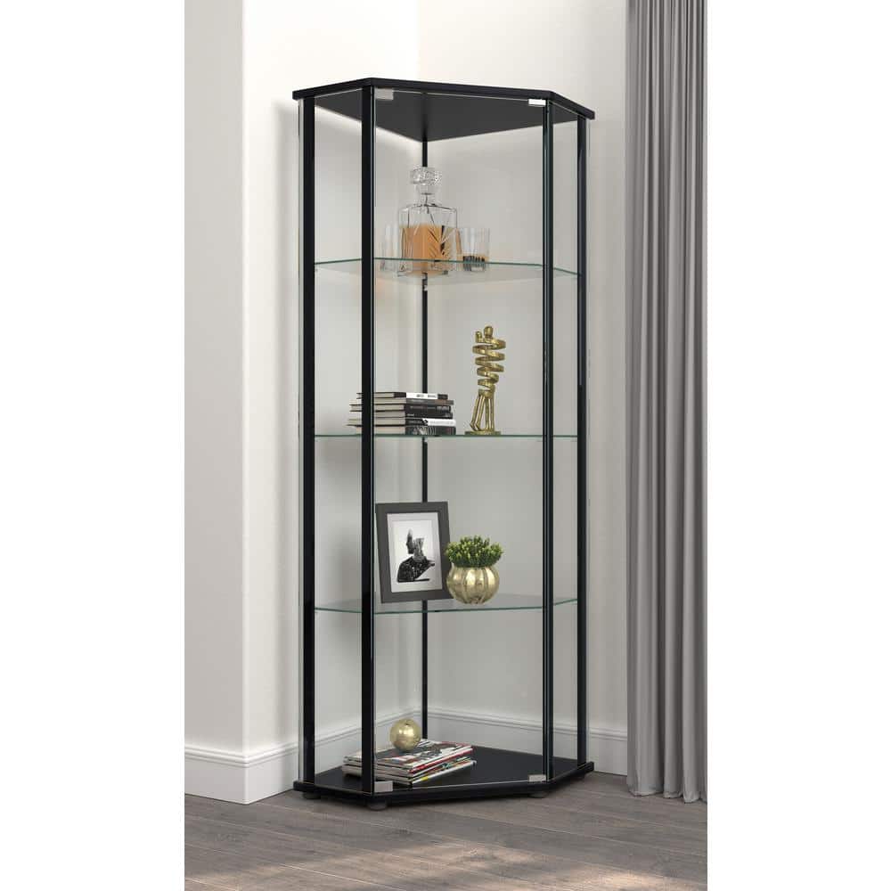 Coaster glass curio cabinet black discount