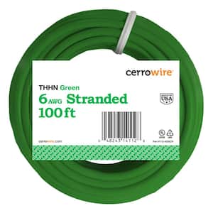 100 ft. 6 Gauge Green Stranded Copper THHN Wire