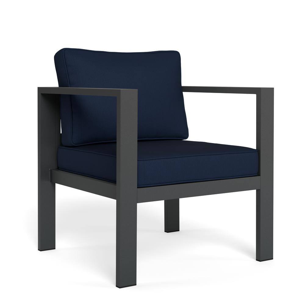 Lakeview Navy Cushioned Aluminum Outdoor Club Chair