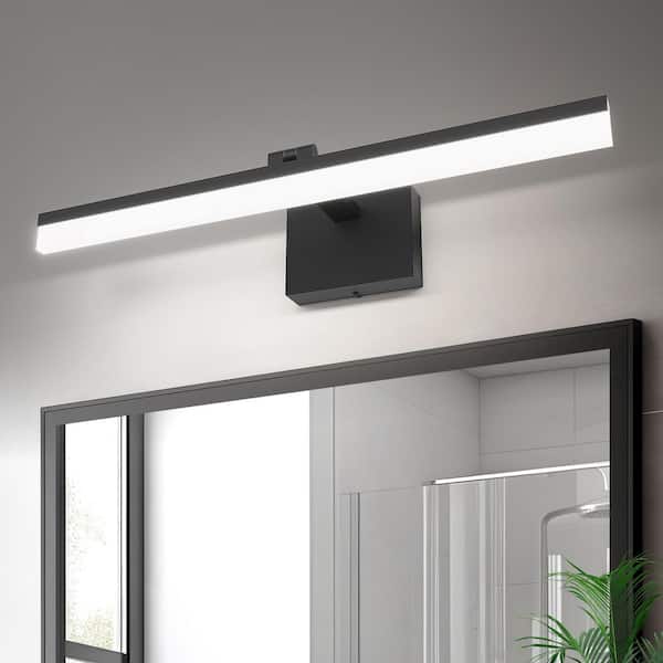 23.6 in. 1-Light Black Dimmable LED Vanity Light Bar with 5500K Daylight