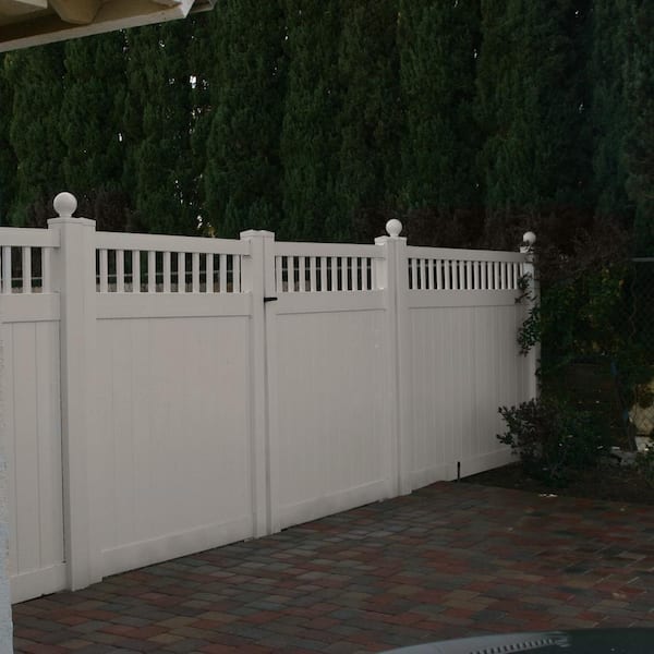 Calgary 10.8 ft. W x 6 ft. H White Vinyl Privacy Double Fence Gate Kit