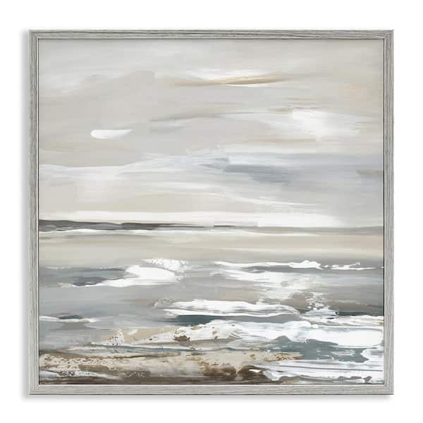 Stupell Industries White Waves Impression by Lera Gray Framed Nature Giclee Art Print 24 in. x 24 in.