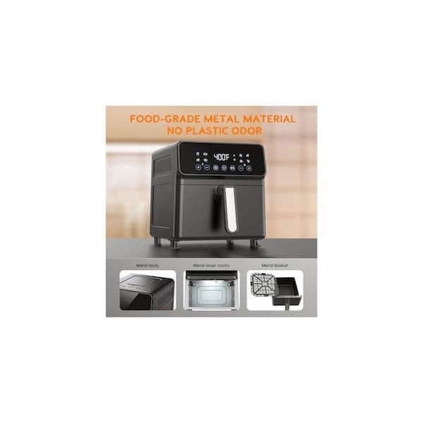 When is metal cookware unsafe in an air fryer?