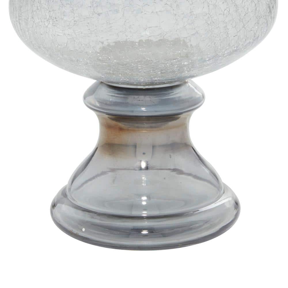 14" Black Glass Traditional Hurricane Candle Lantern