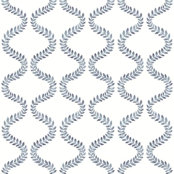 York Wallcoverings Florentine Blue Vine Trellis Peel and Stick Wallpaper