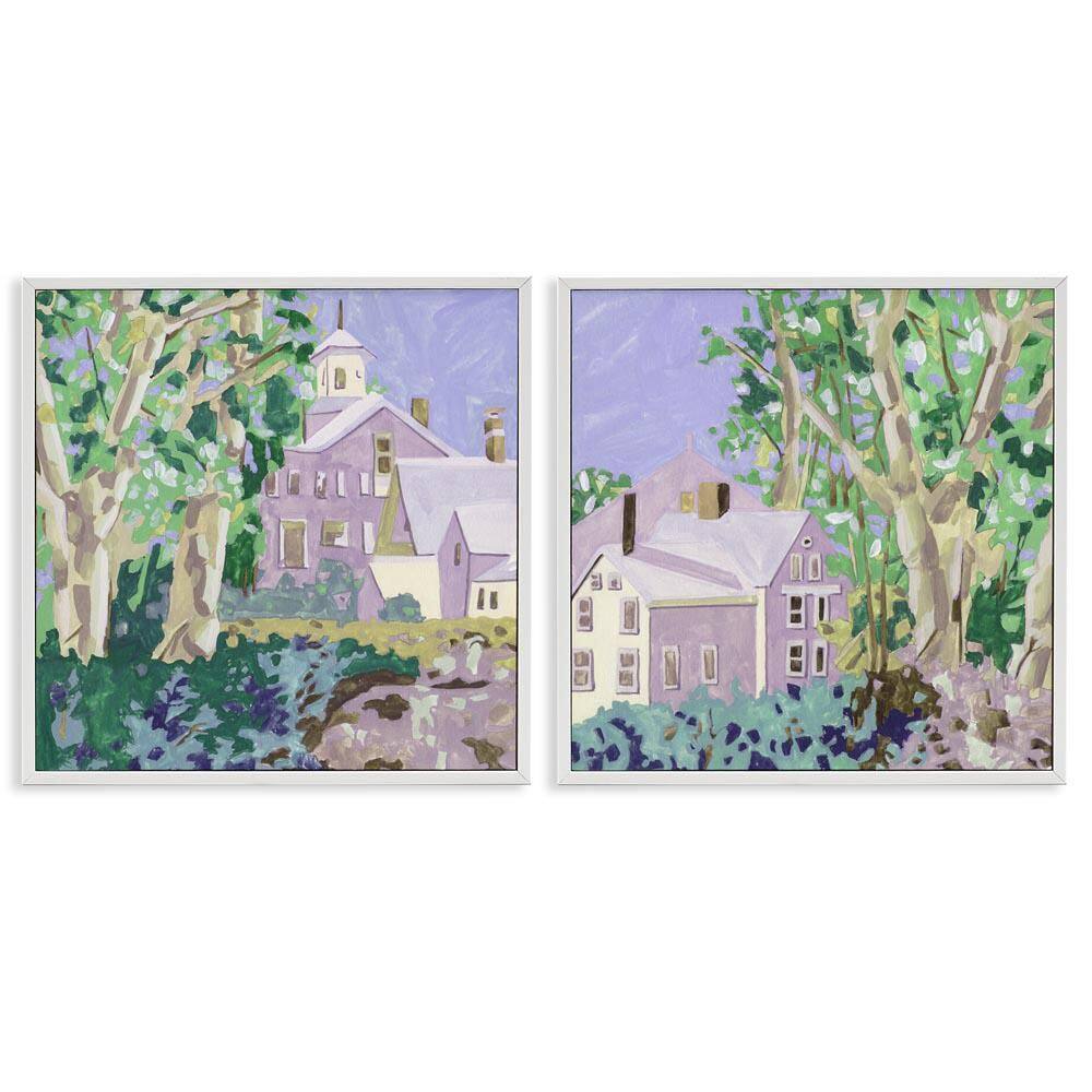 Quaint Scenic Houses by Melissa Wang 2 Pieces White Framed Nature Giclee Art Print 12 in. x 12 in. price history on PriceWatchPro