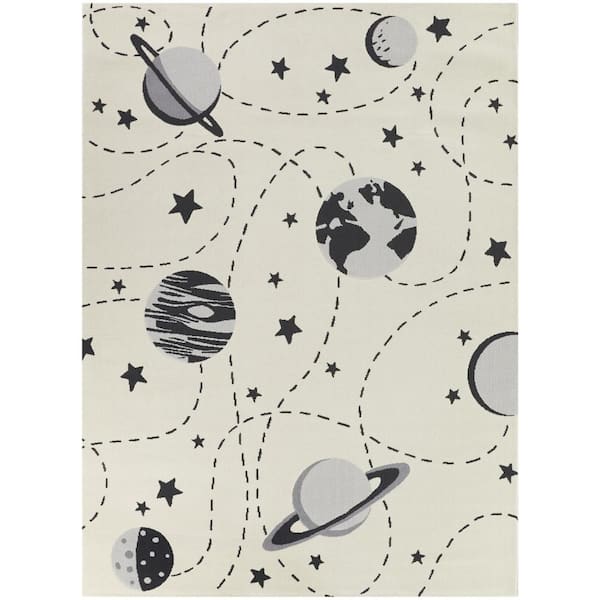 BALTA Galaxy Orbit Neutral 4 ft. x 6 ft. Space Area Rug